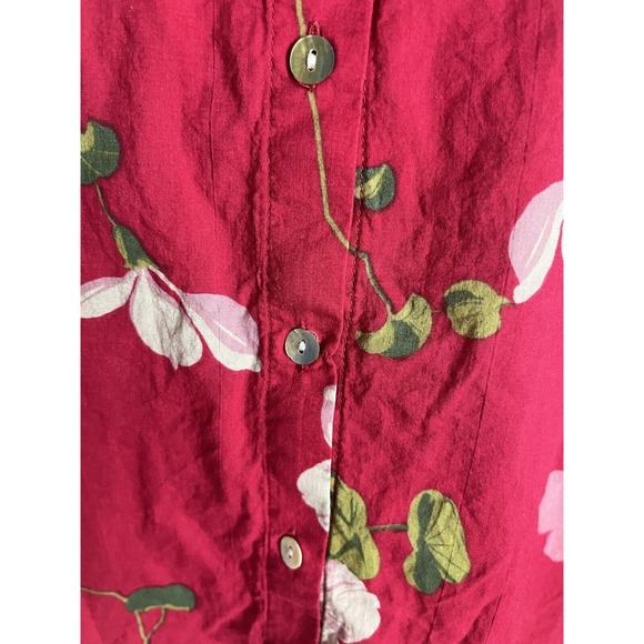 Soft Suroundings Floral/Tropical print Tunic Bluse w- back buttons SZ Large - Picture 7 of 10